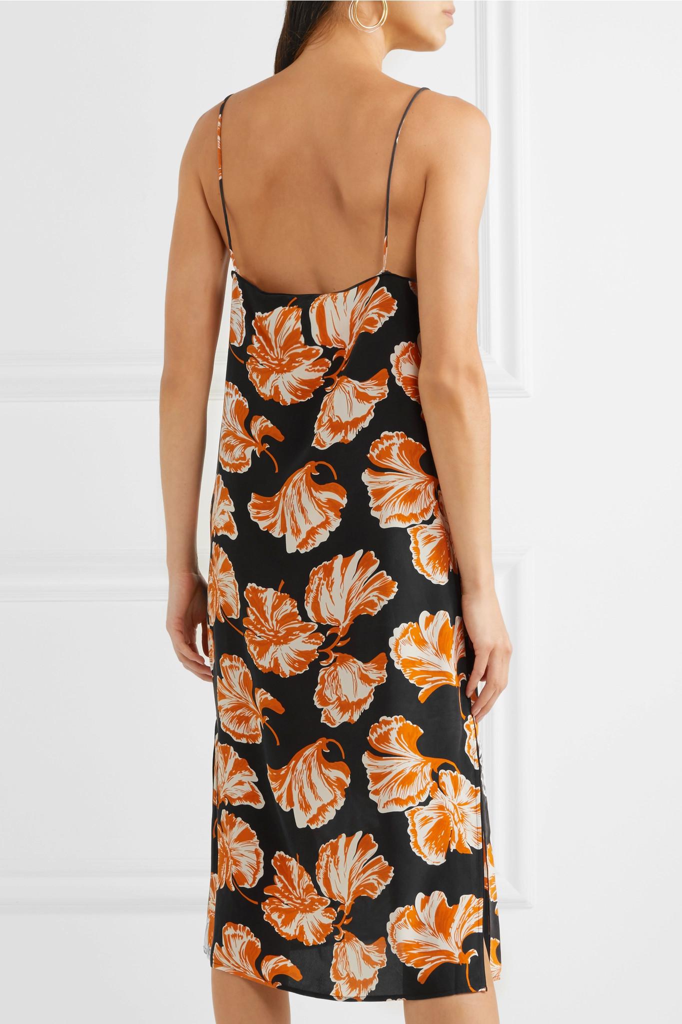 orange ganni dress