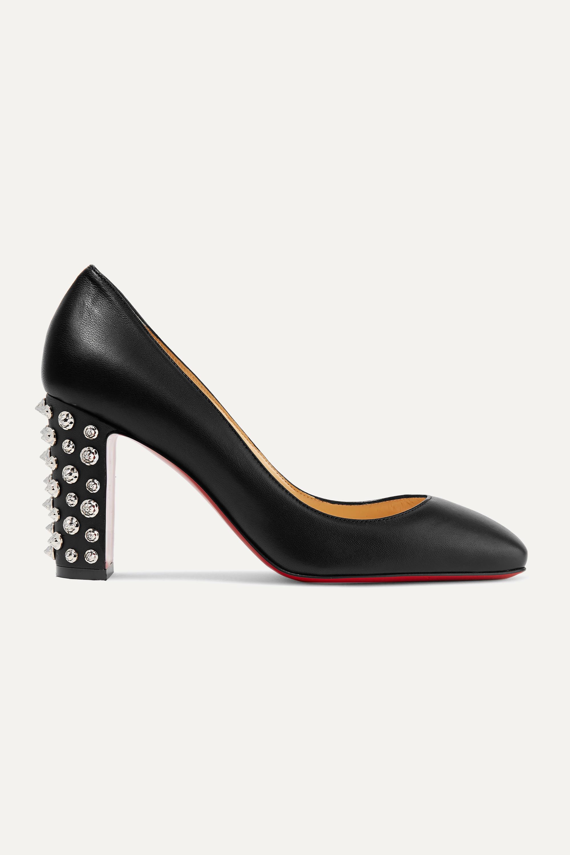 Christian Louboutin Leather Donna Spikes in Black - Lyst