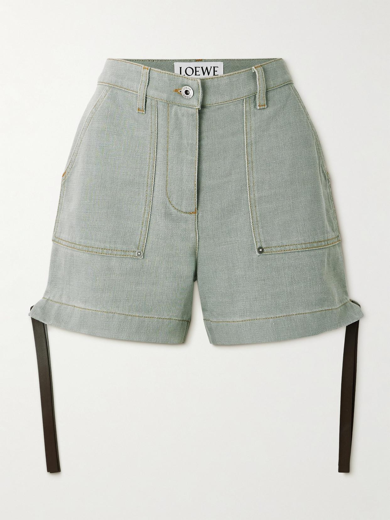 loewe-Green-Leather-Trimmed-