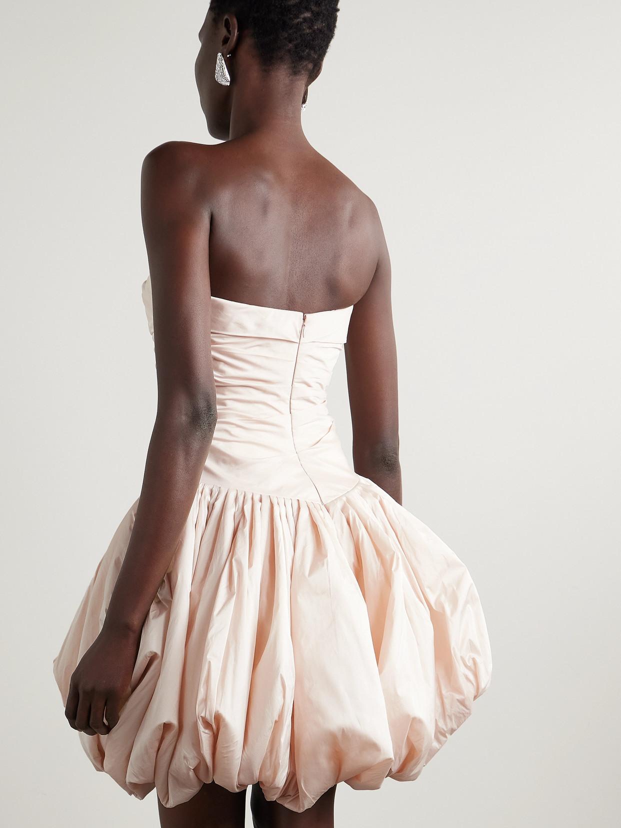 Danielle Frankel Rachel Strapless Gathered Silk-Taffeta Mini Dress in Natural | Lyst Danielle Frankel Rachel Strapless Gathered Silk-Taffeta Mini Dress in Natural | Lyst