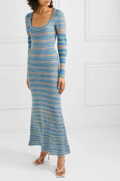 Striped Knitted Maxi Dress 