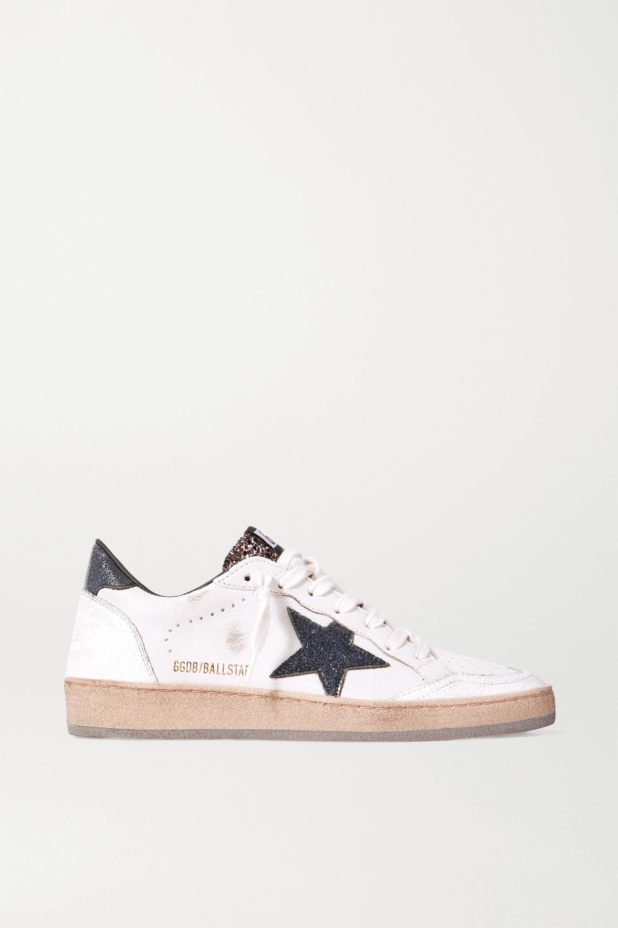 Ball Star LAB Sneakers In White Leather With Perforated