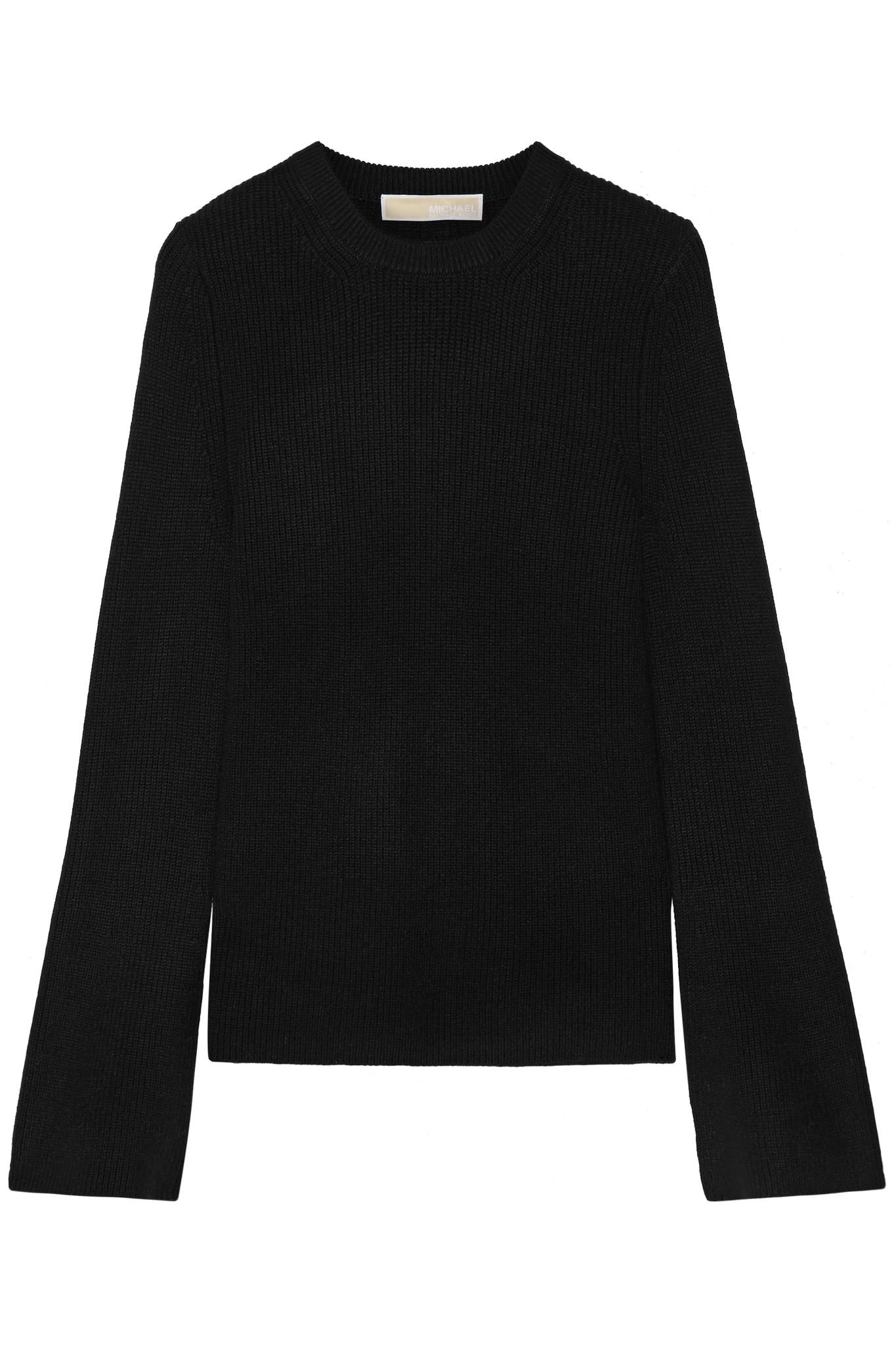 Lyst - Michael Michael Kors Ribbed-knit Sweater in Black
