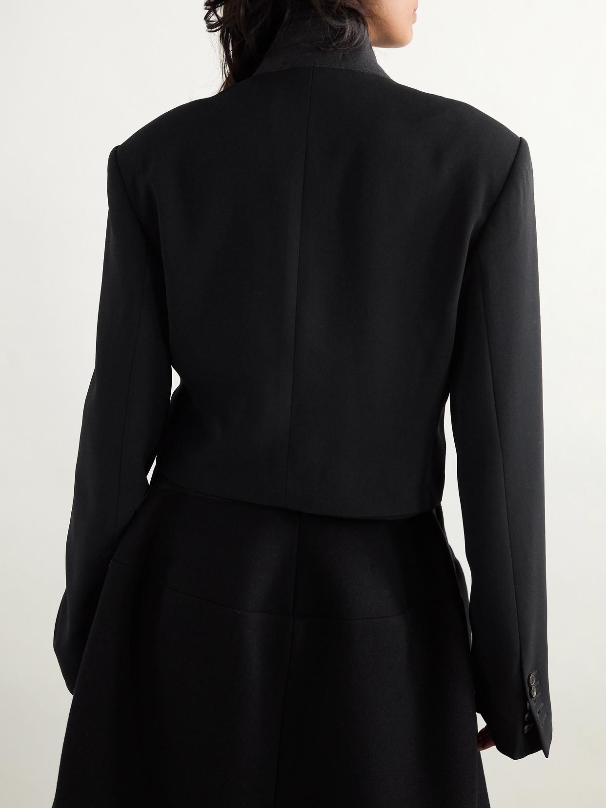 送関込【Dries Van Noten】Cropped blazer クロップドブレザー Dries Van Noten // Navy Wool Cropped Blazer – VSP Consignment