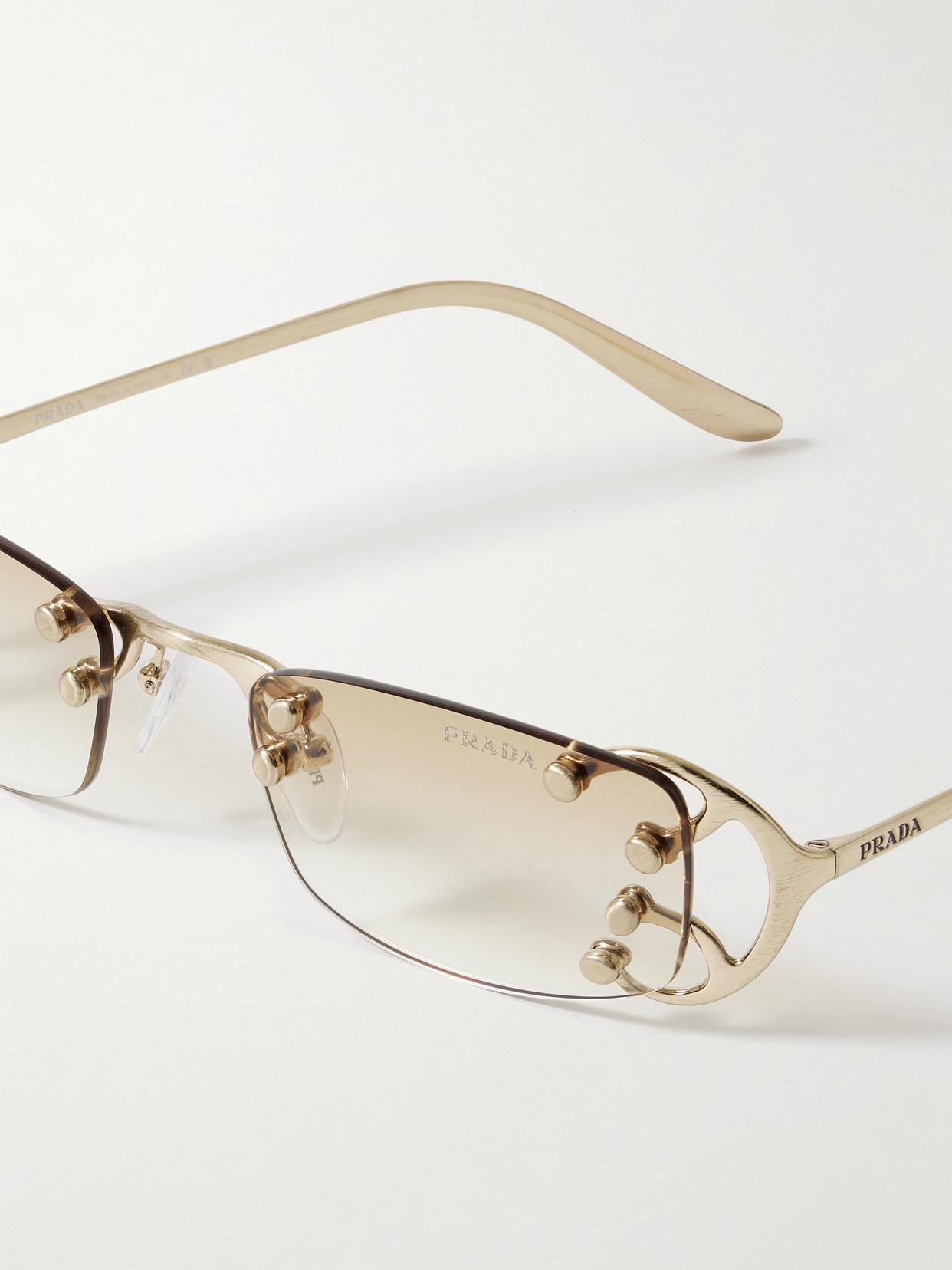 Prada Rimless-Tone Sunglasses in Natural | Lyst