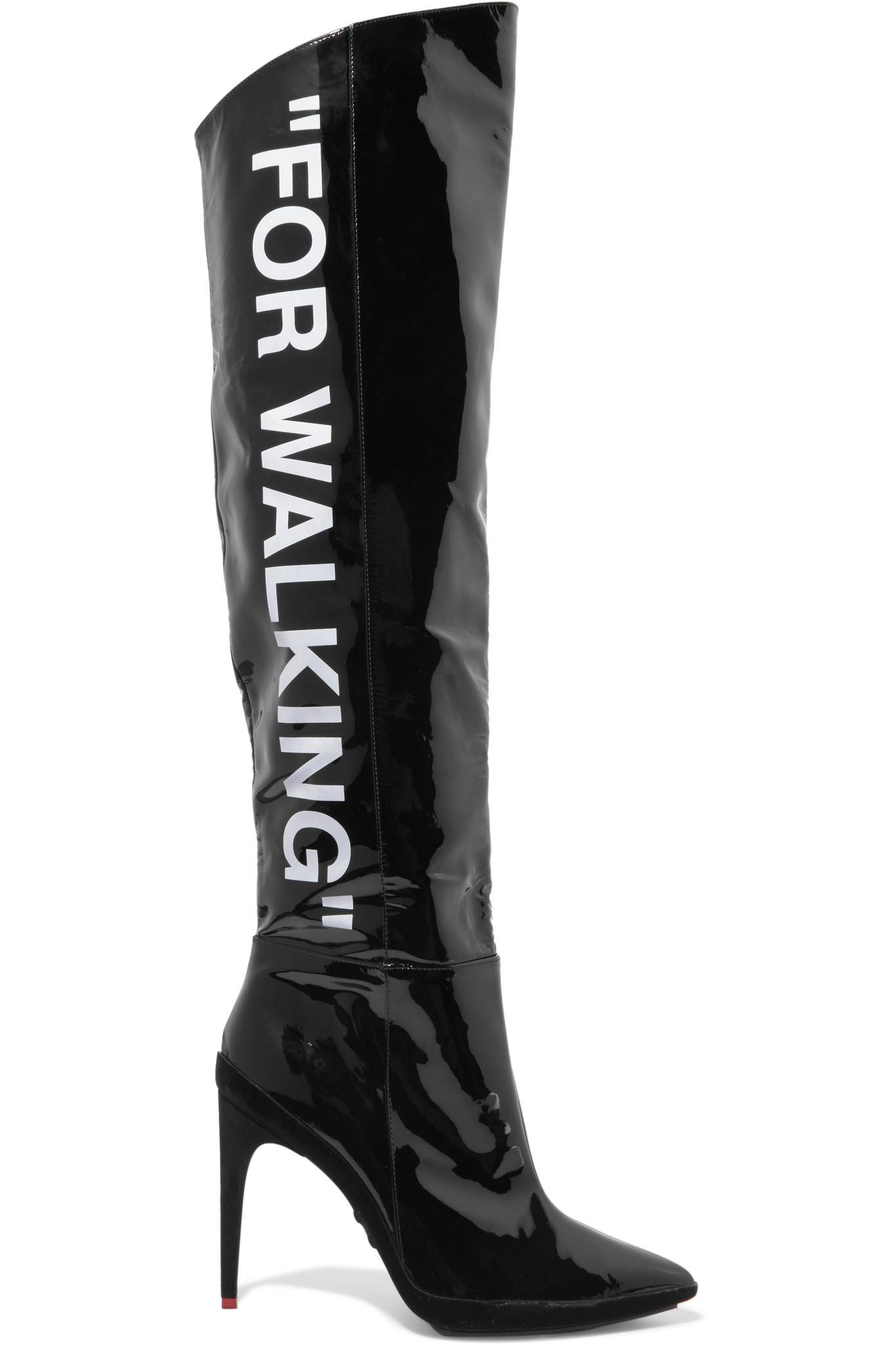 Off-White c/o Virgil Abloh For Walking Printed Patent-leather Knee ...