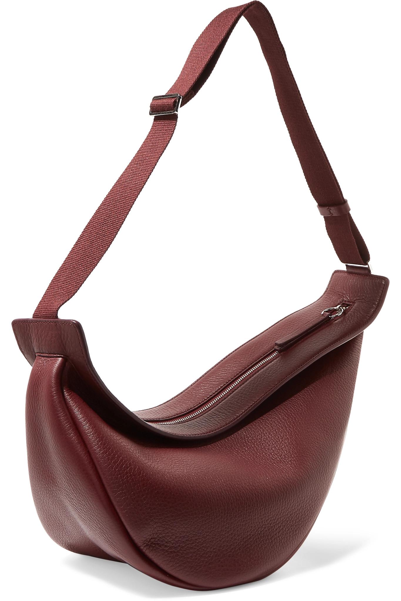 The Row Slouchy Banana Large Textured-leather Shoulder Bag in Purple