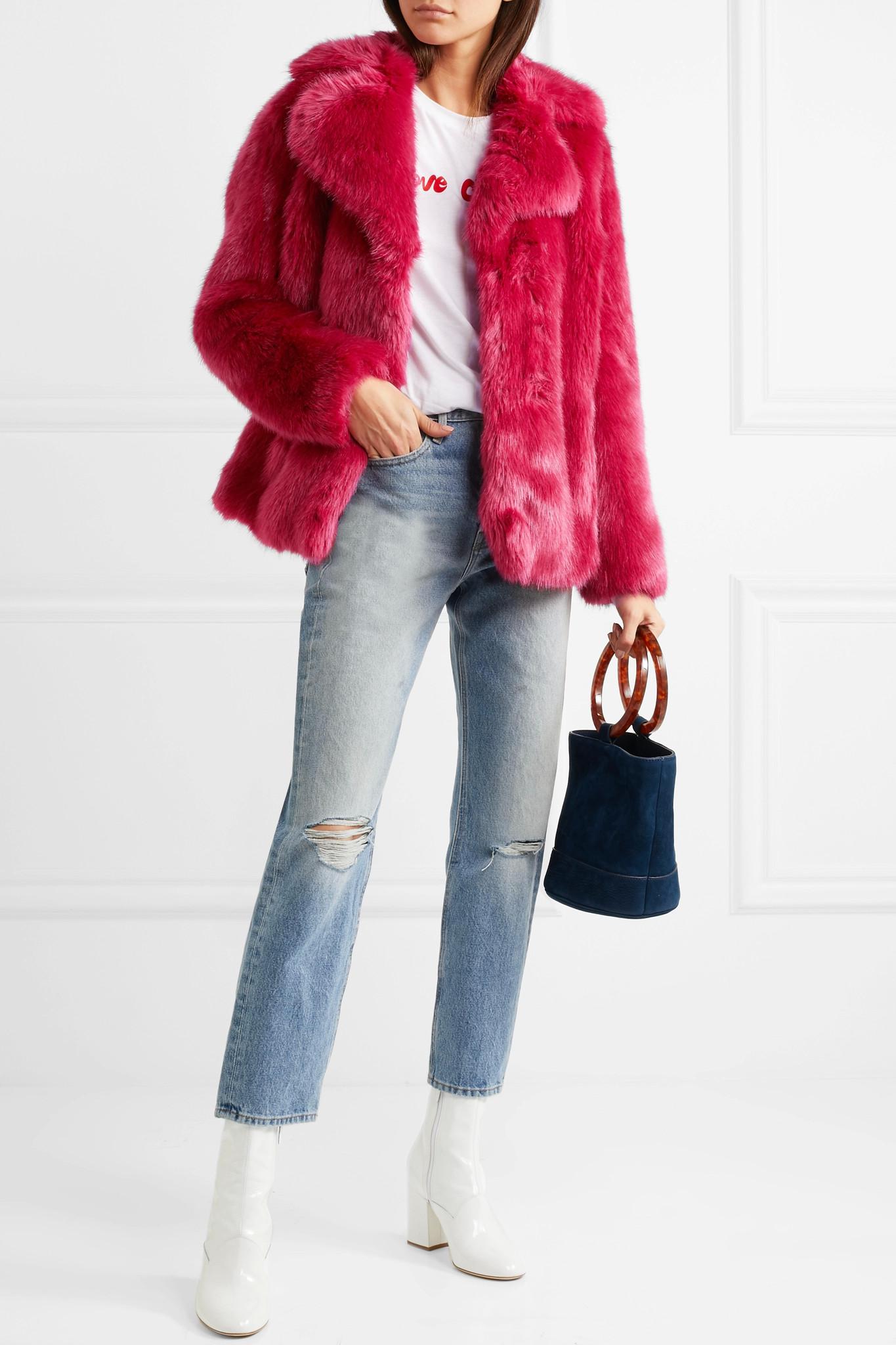 MICHAEL Michael Kors Faux Fur Coat in Pink | Lyst