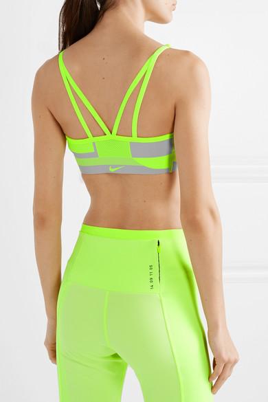 neon nike sports bra