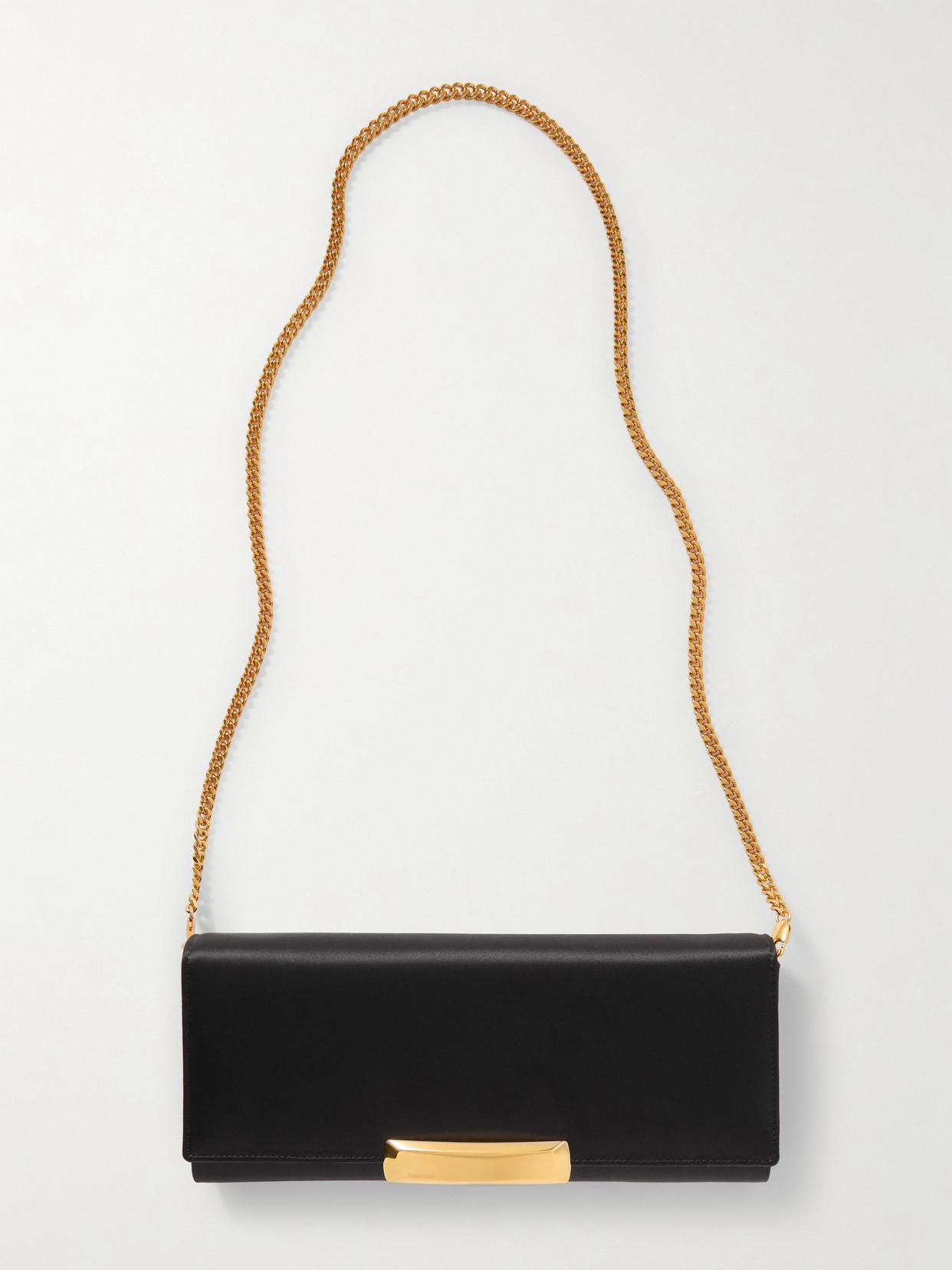 クラッチバッグ Tom Ford Black Satin Clutch Tom Ford Satin Disco Bag in Black – Stanley Korshak