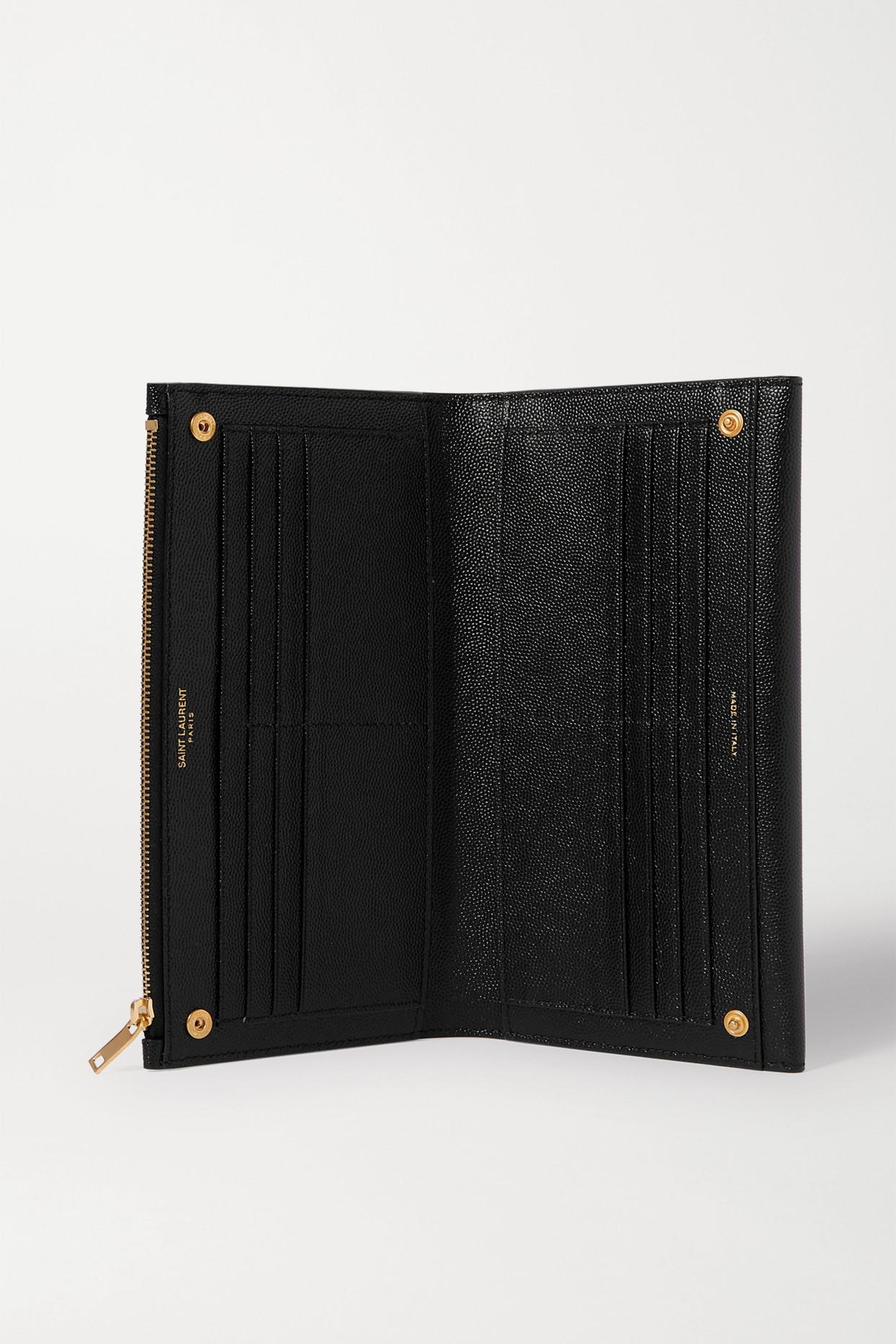 Saint Laurent Uptown Textured-leather Wallet in Black | Lyst
