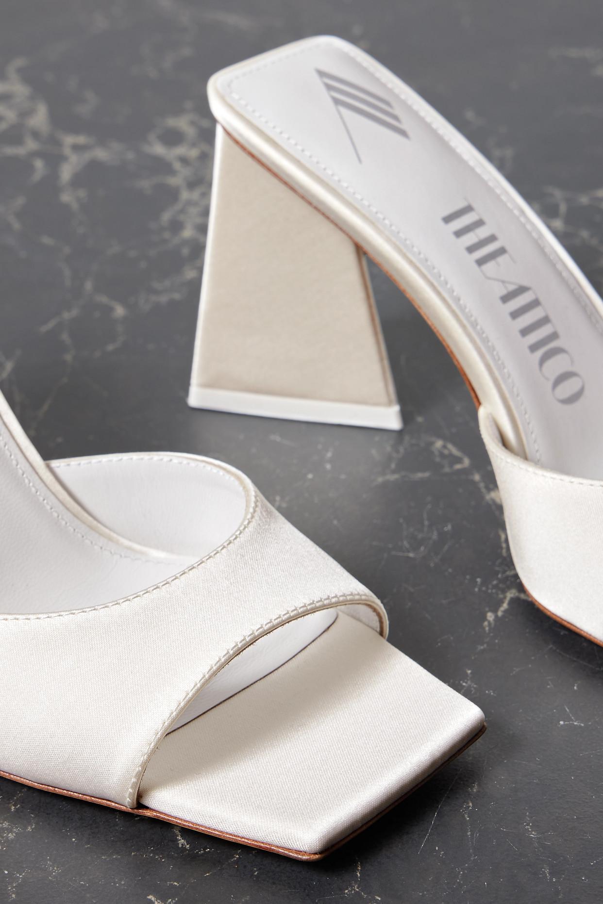 The Attico Devon Satin Mules in White Lyst UK