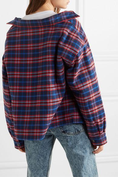 Balenciaga Swing Canadian-checked Cotton-flannel Shirt in