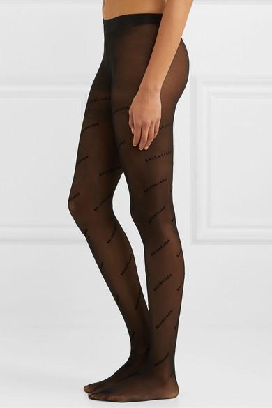 Balenciaga Satin Flocked Tights in 