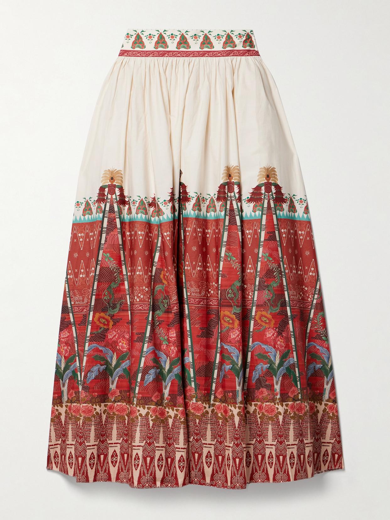 Cotton maxi skirt clearance pleated