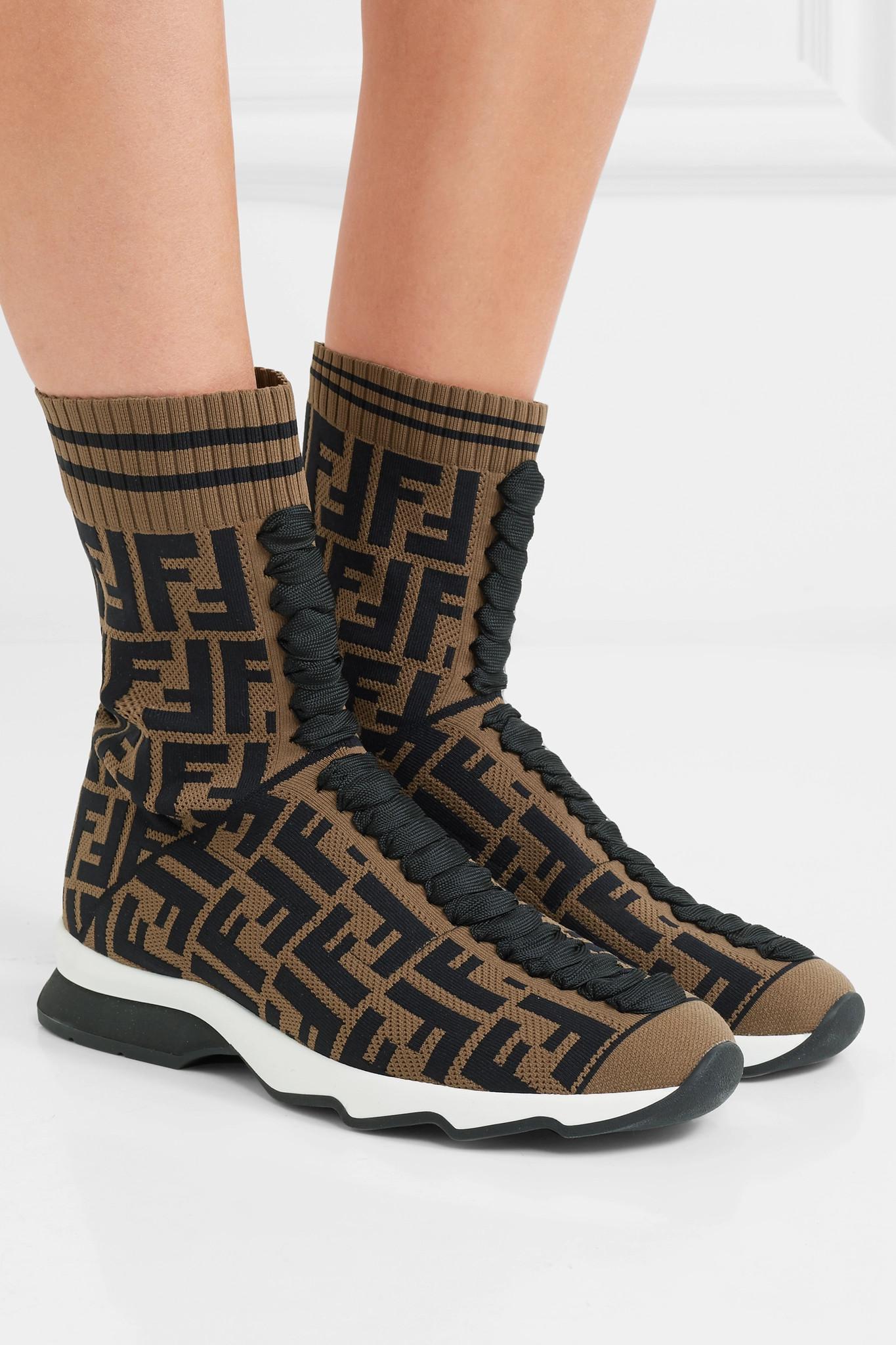 fendi print sock sneakers
