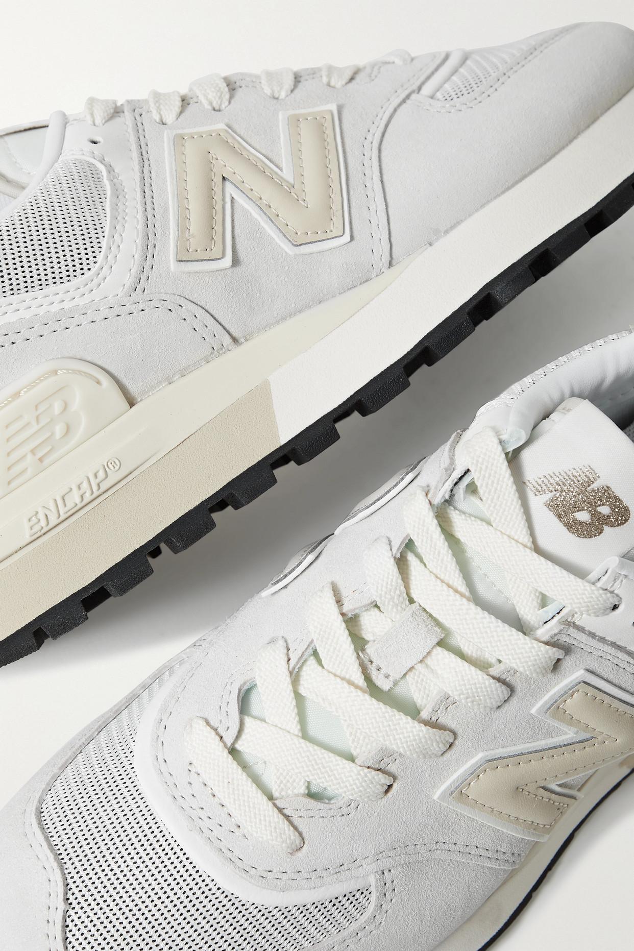 New Balance 574 Shell And Leather-trimmed Suede And Mesh Sneakers in White  | Lyst