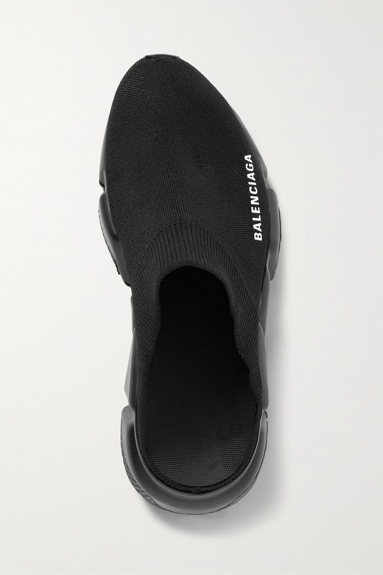 BALENCIAGA Speed logo-printed recycled-knit mules in 2023