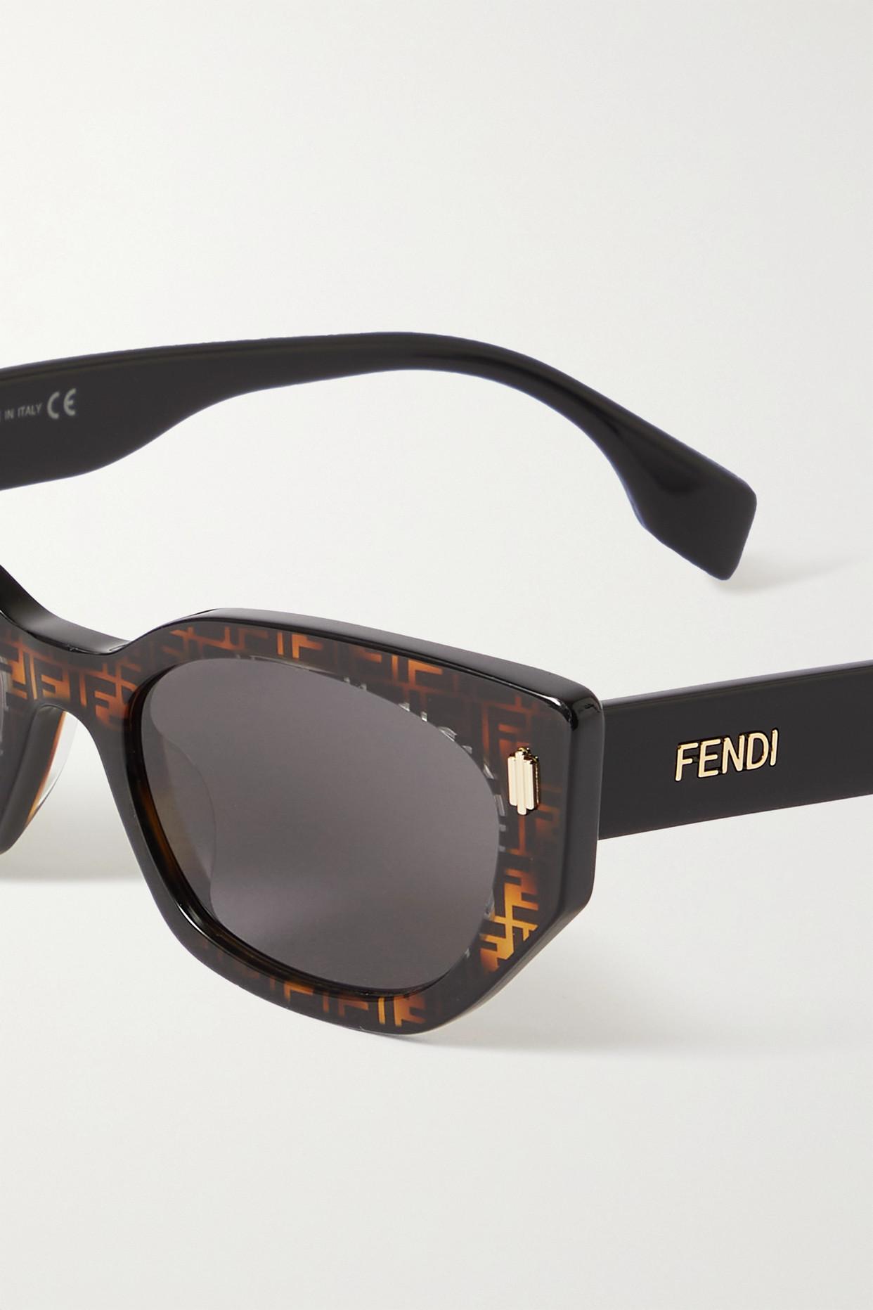 Fendi Cat-eye Tortoiseshell Acetate Sunglasses in Black | Lyst