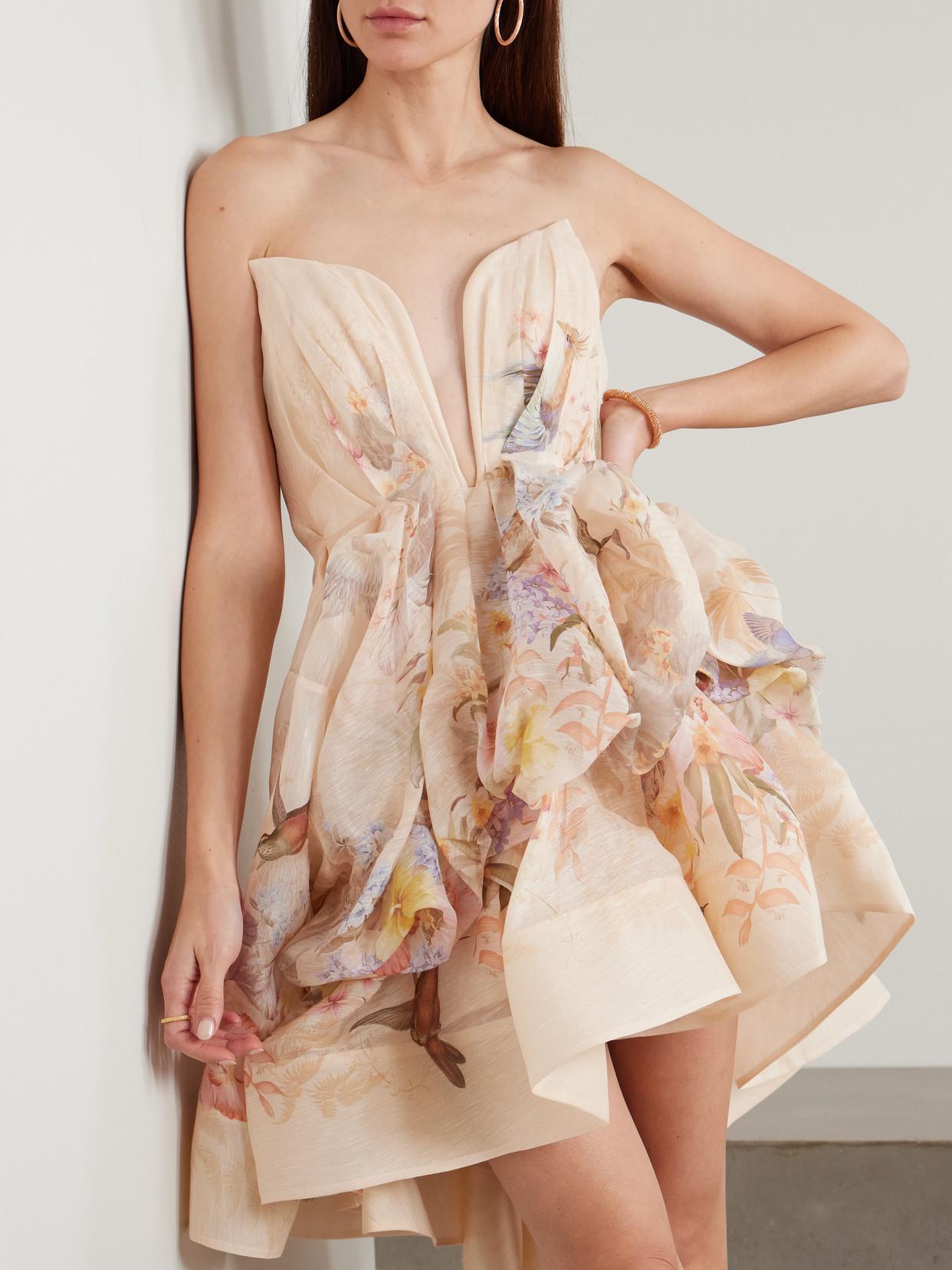 illuminate draped mini dress zimmermann Zimmermann Illuminate Draped Mini Dress