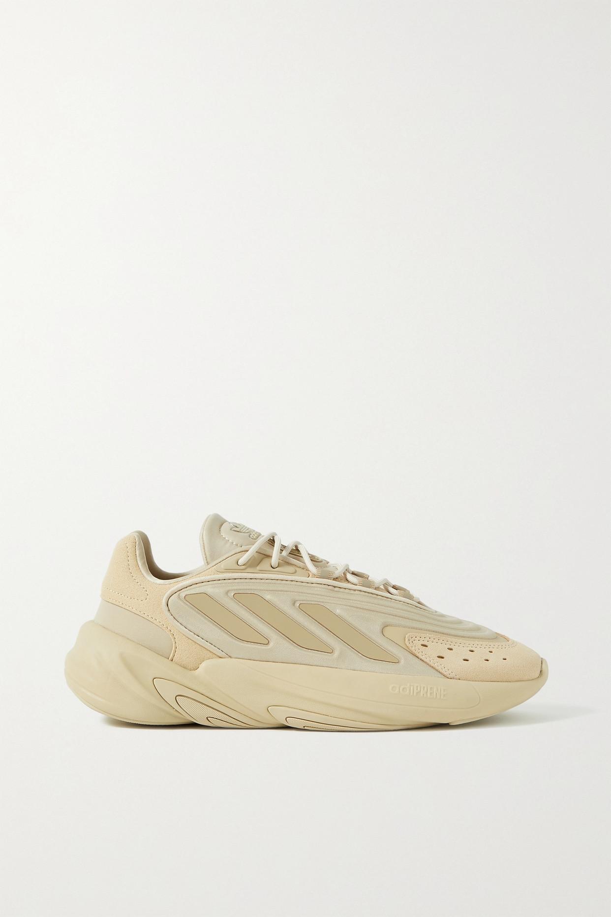 adidas Originals Ozelia Rubber And Suede-trimmed Neoprene Sneakers in  Natural | Lyst