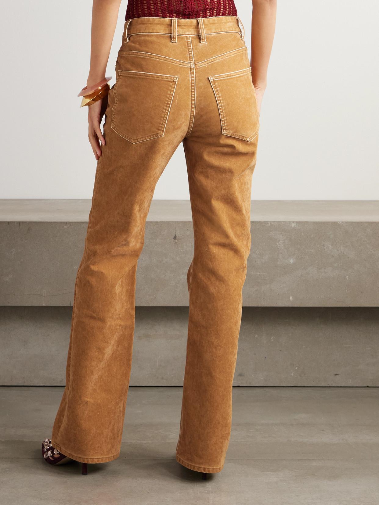 Rabanne High-Rise Flared Jeans in Brown | Lyst