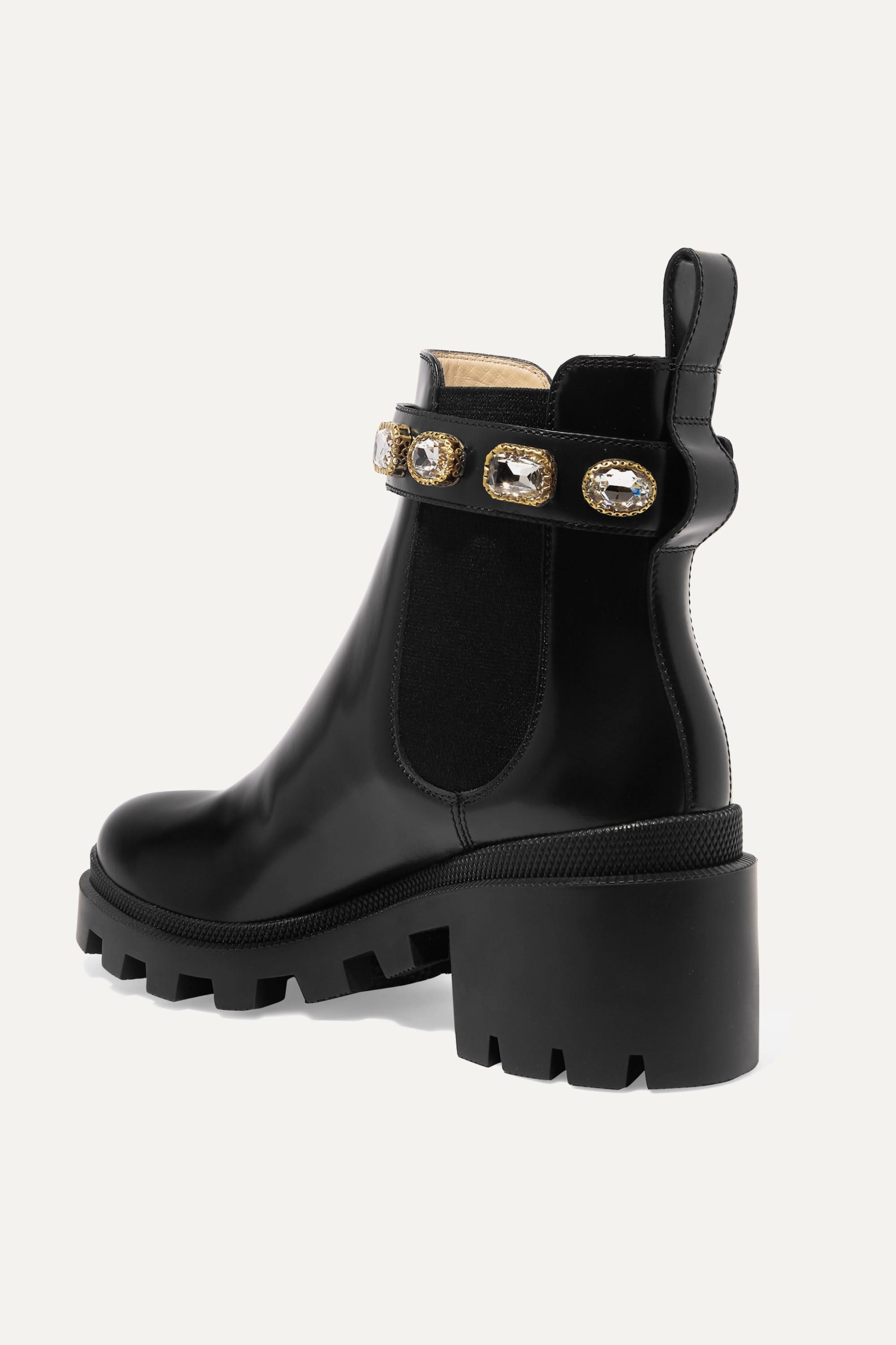 Gucci Leather Ankle Boot With Belt in 