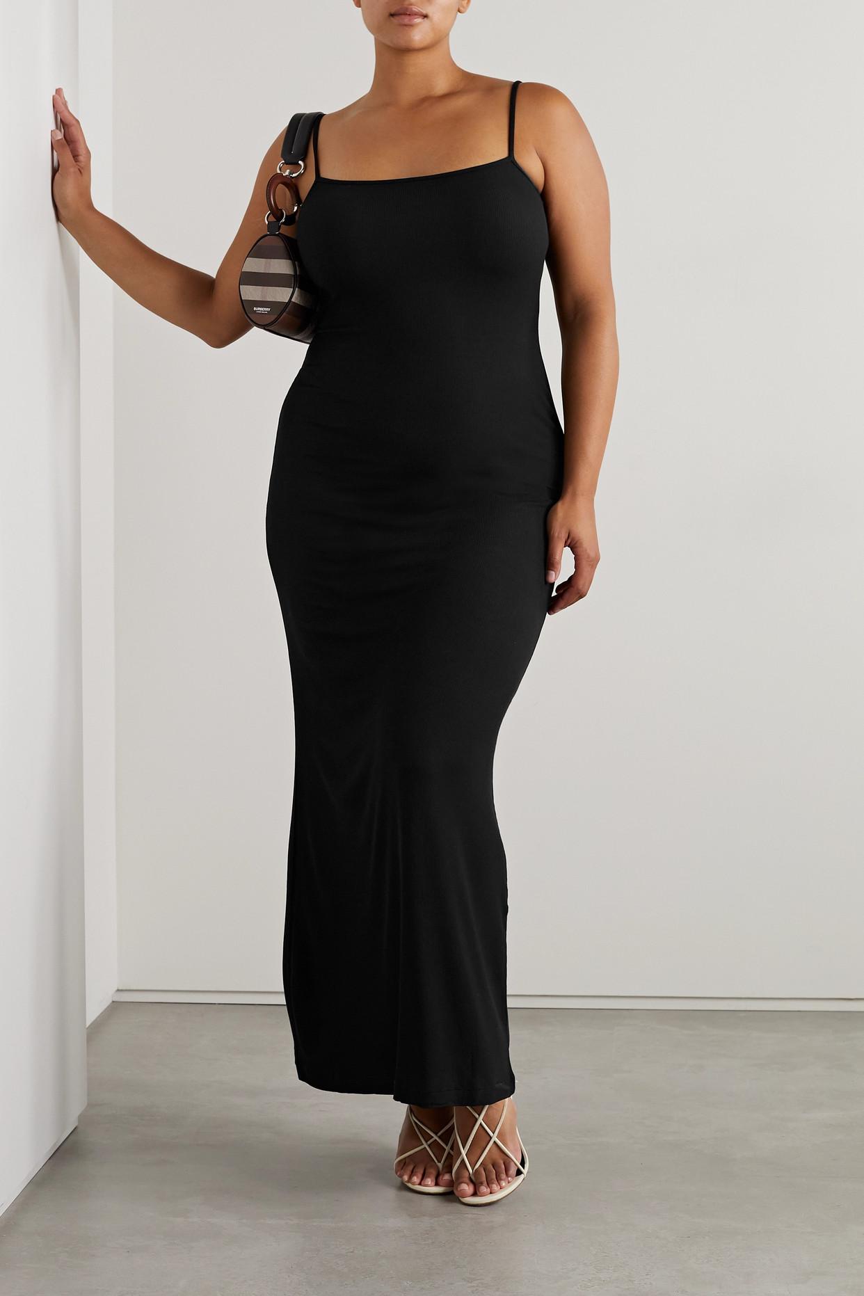 Skims - Soft long slip dress black – Dress Rentals by Neish