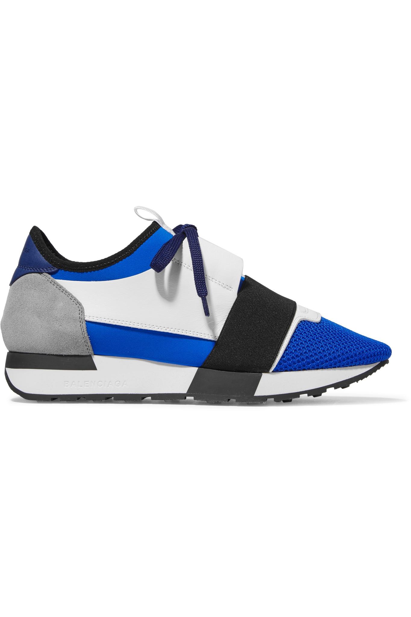 all blue balenciaga race runners