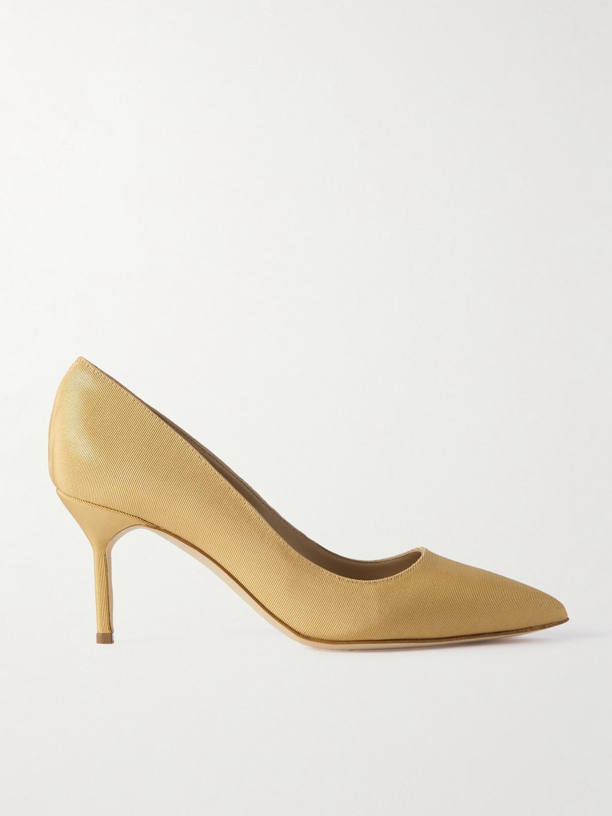 Manolo Blahnik Bb 70 Grosgrain Pumps in Natural | Lyst