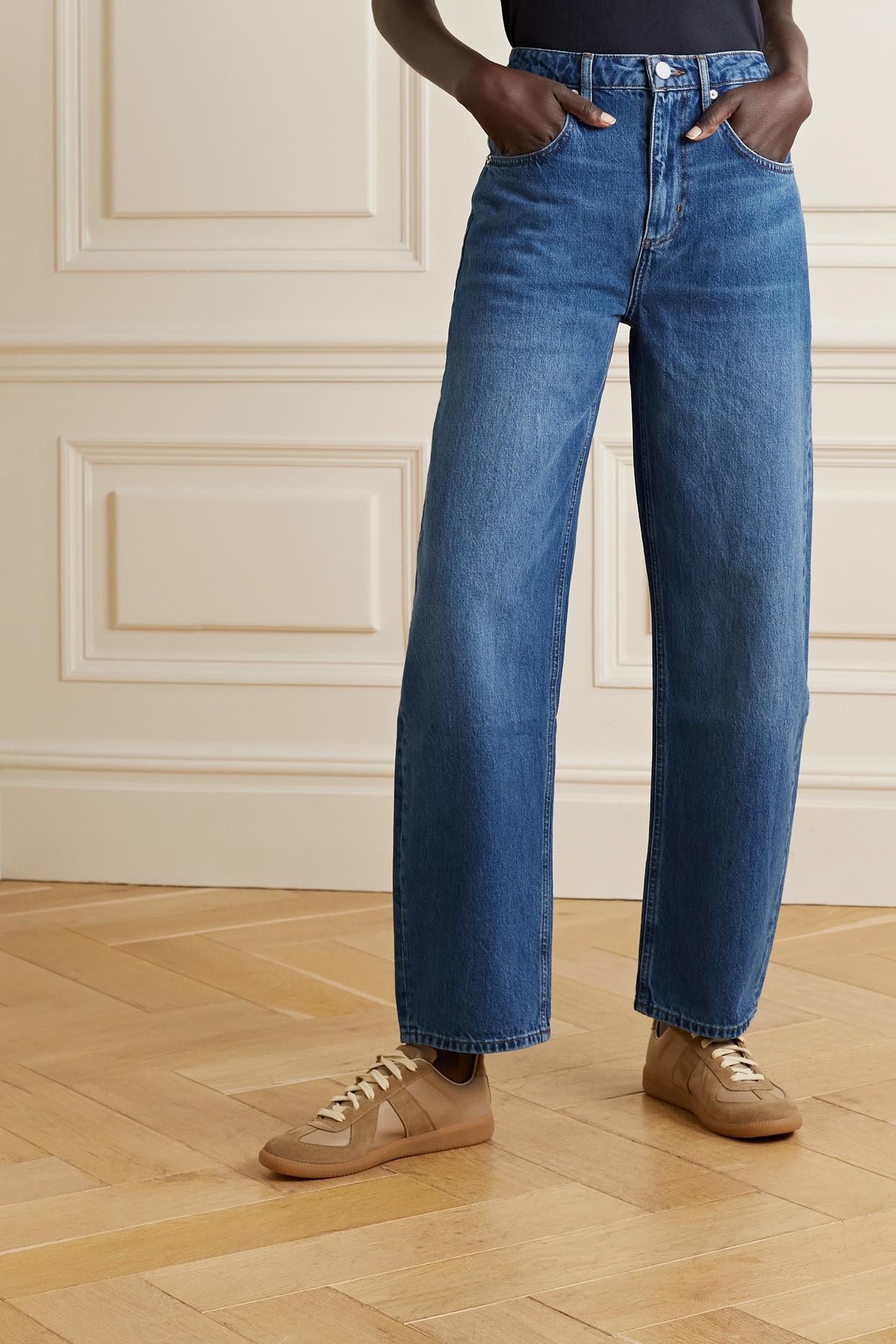 FRAME Long Barrel High-rise Tapered Jeans in Blue | Lyst