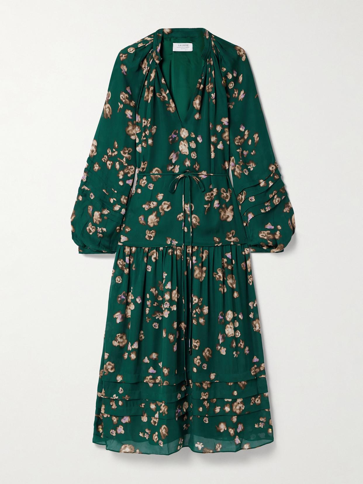 green emerald velvet dress La Ligne  Bishop Consignment