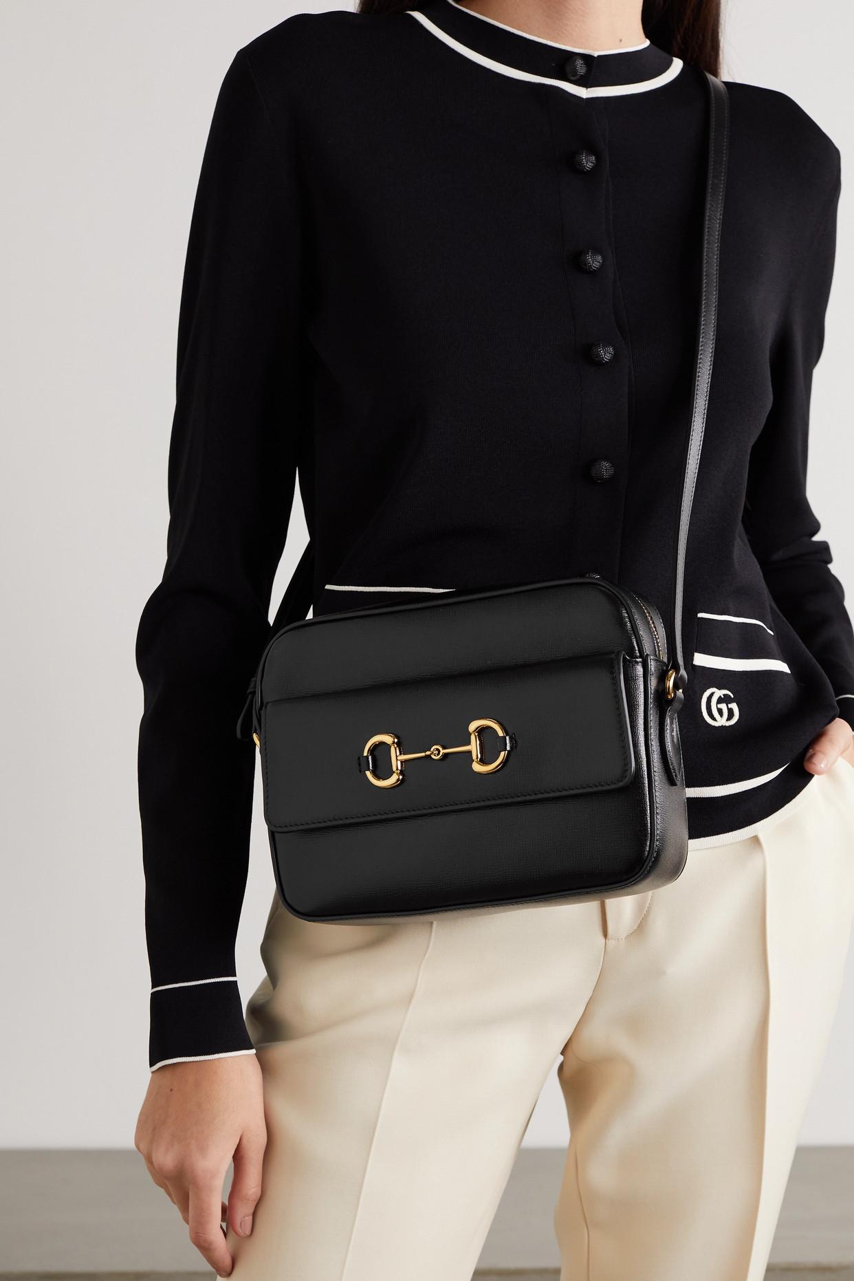 Gucci Black GG Monogram Canvas Mini Horsebit 1955 Shoulder Bag – I MISS YOU  VINTAGE