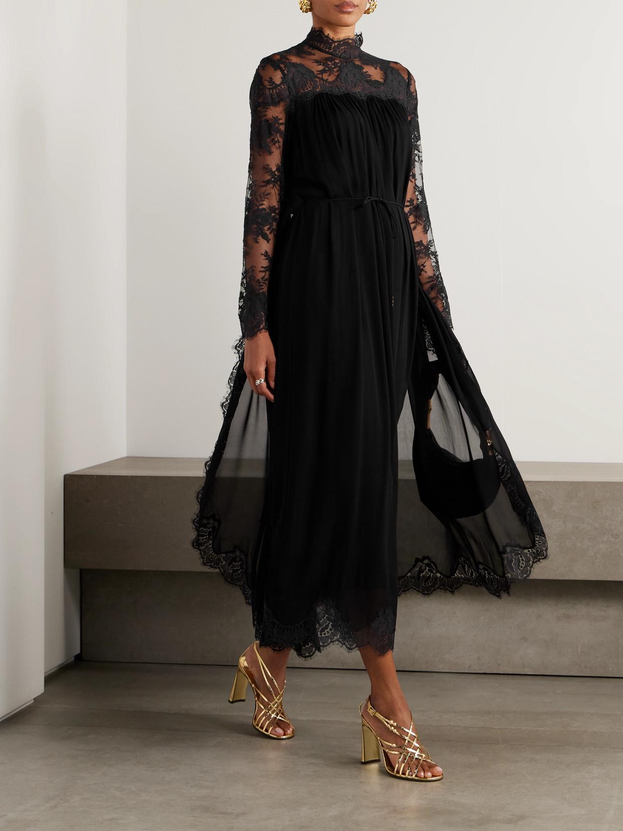 chinese dress ladies Aries Black Lace Bardot-Neck Maxi Dress With Gathered Detailing  Club L  London