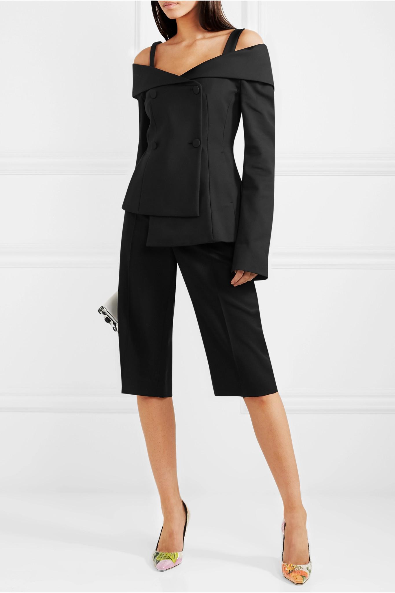 White off the shoulder cheap blazer