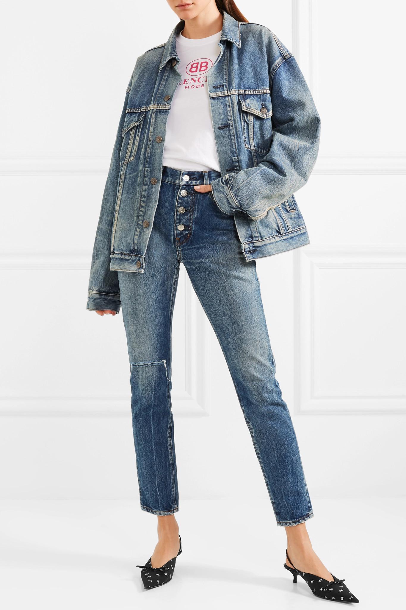 oversized printed denim jacket