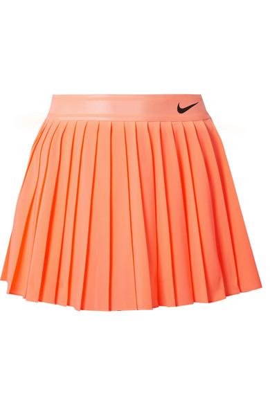 Nike Court Victory Pleated Neon Dri-fit Stretch Skirt in Orange | Lyst