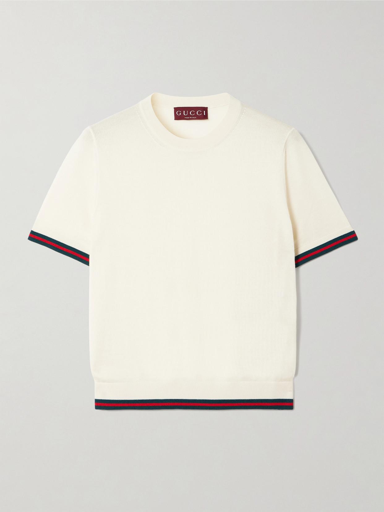 トップス old GUCCI cashmere short sleeve knit Gucci GG Metallic Short Sleeves Top, Jumpers - Designer