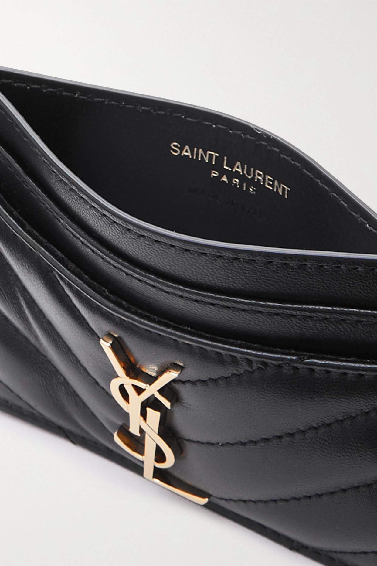 Cassandre Matelasse Leather Card Holder in Black - Saint Laurent