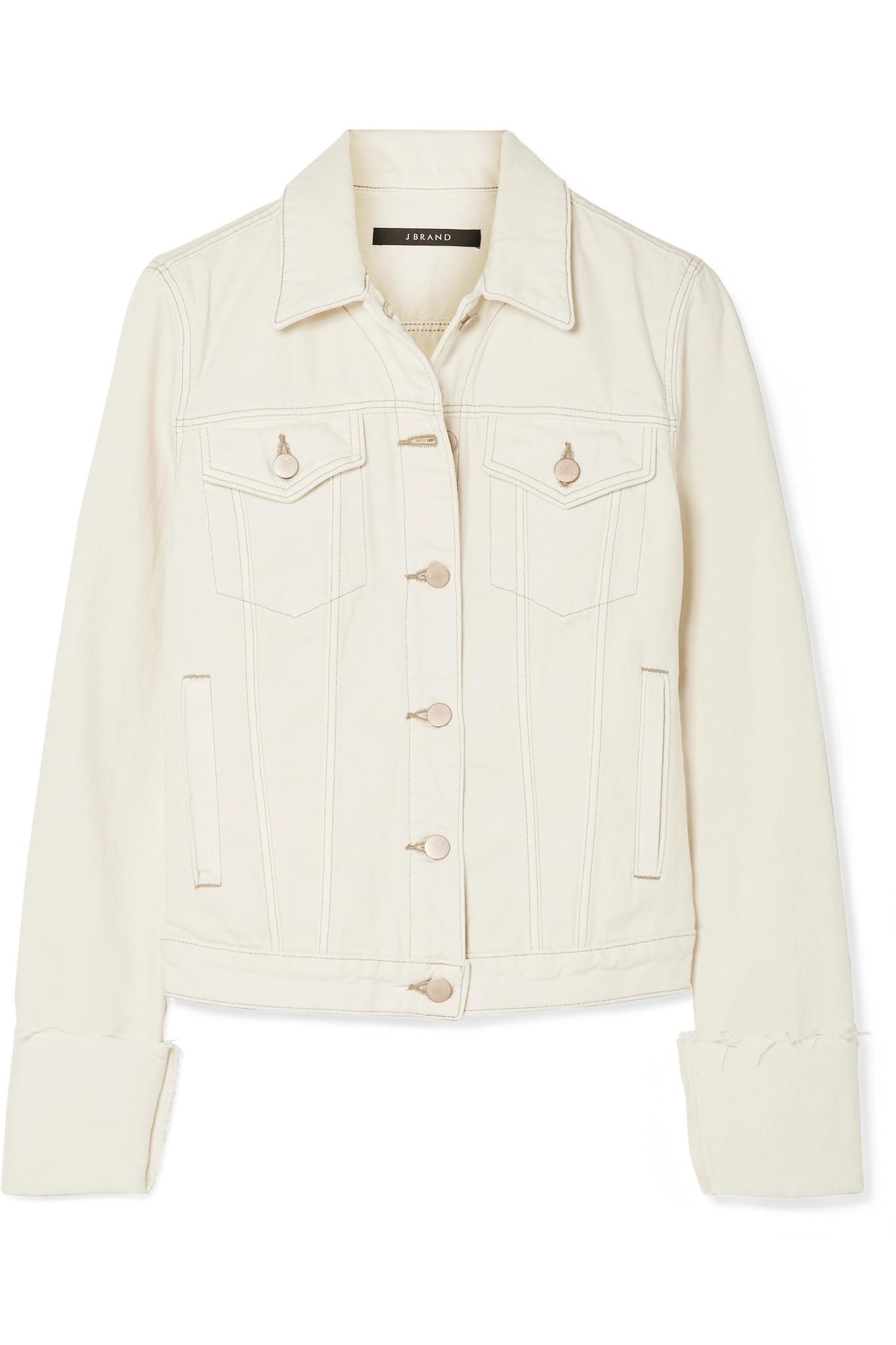 J Brand Woman Denim Jacket Ecru in 