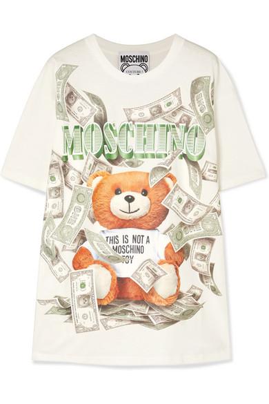 Moschino Cotton Teddy Bear Money Print T-shirt in White - Lyst