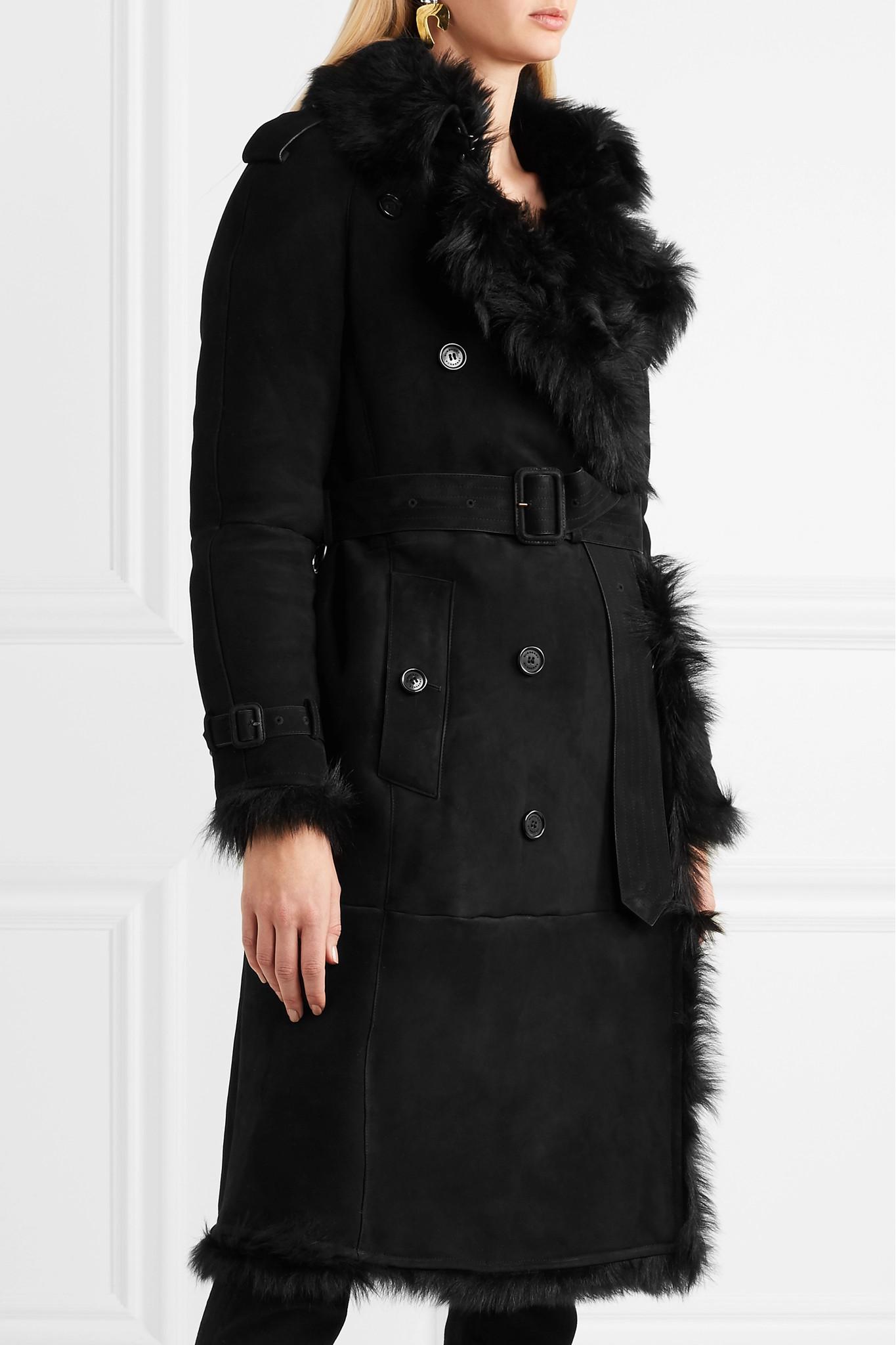 burberry shearling trench coat