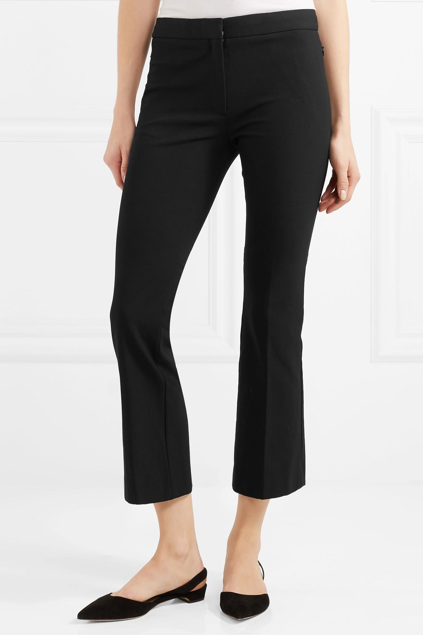 Theory Stretch Cottonblend Flared Pants in Black Lyst
