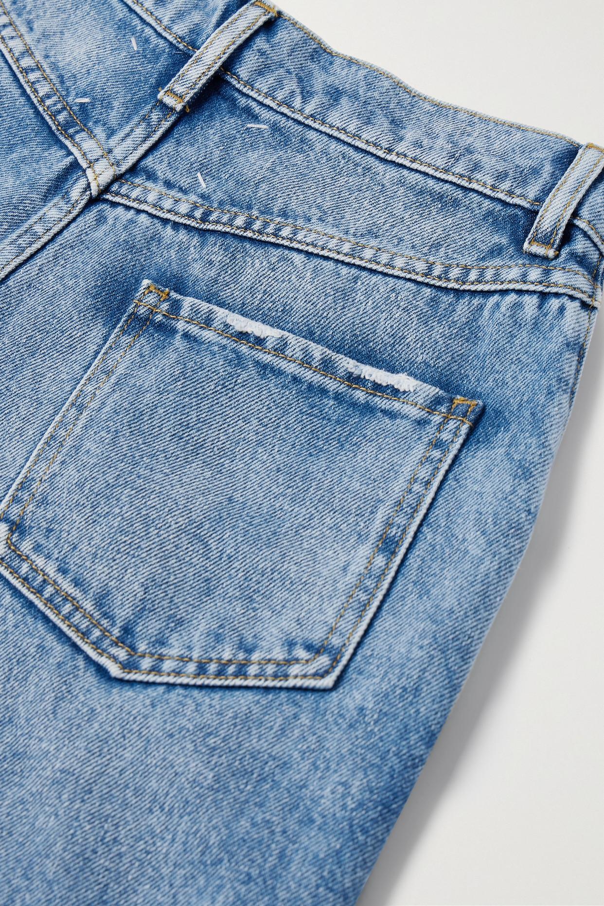 Cutout high-rise wide-leg jeans in blue - Maison Margiela