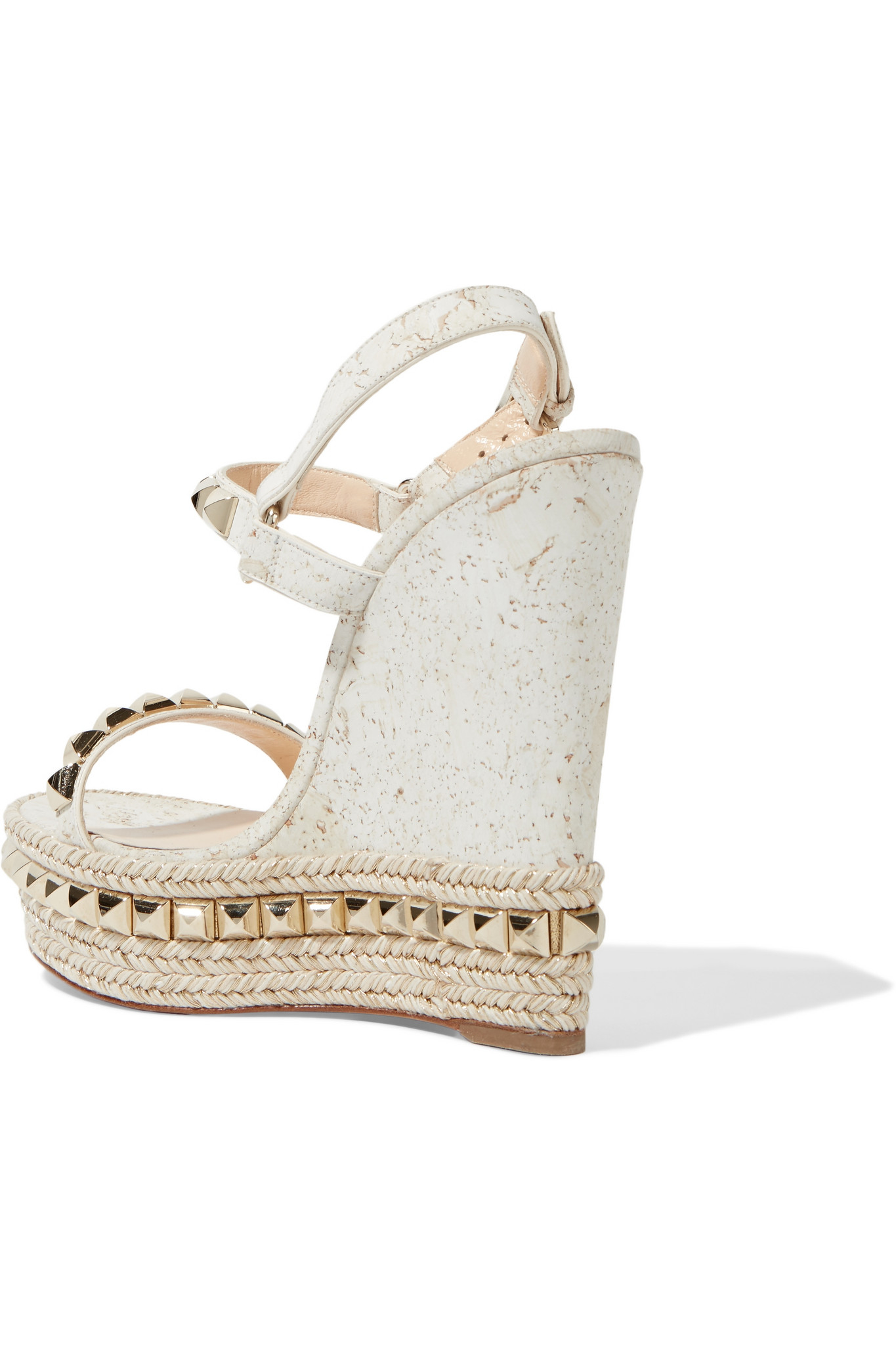 louboutin denim wedge