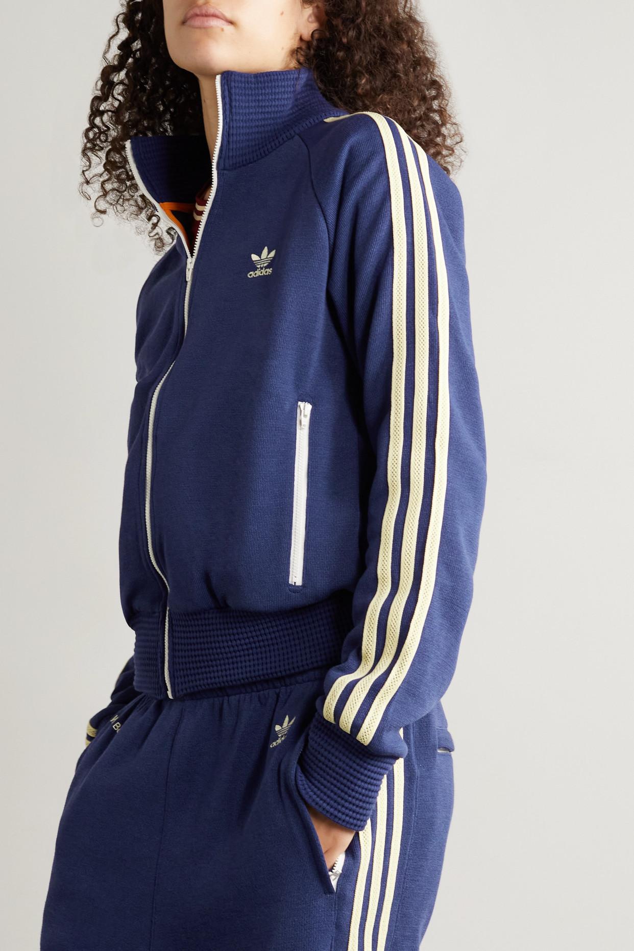 adidas Originals + Wales Bonner Crochet-trimmed Knitted Track Jacket in Blue  | Lyst