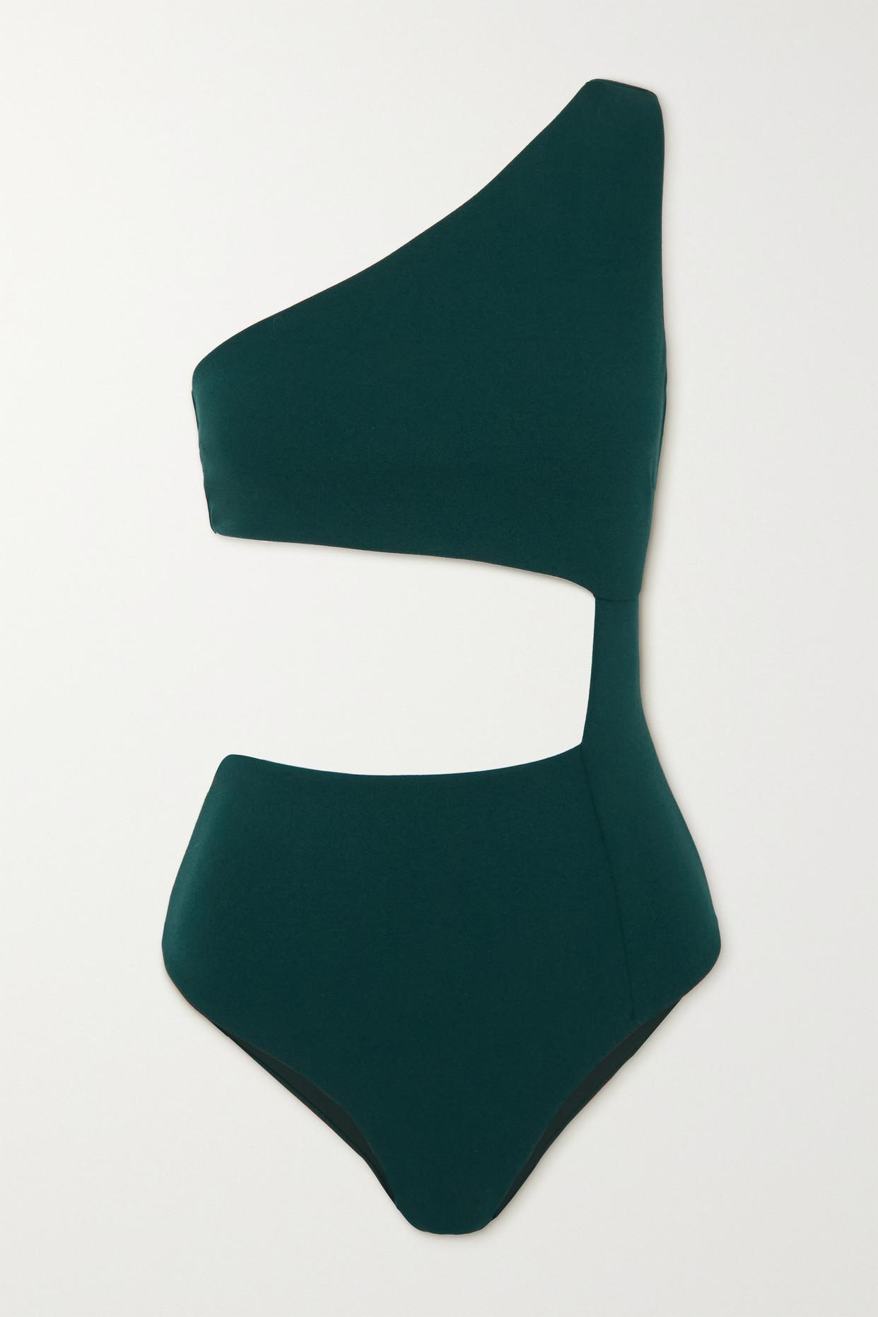 Haight + Net Sustain Mika Cutout Crepe Swimsuit in Green Lyst