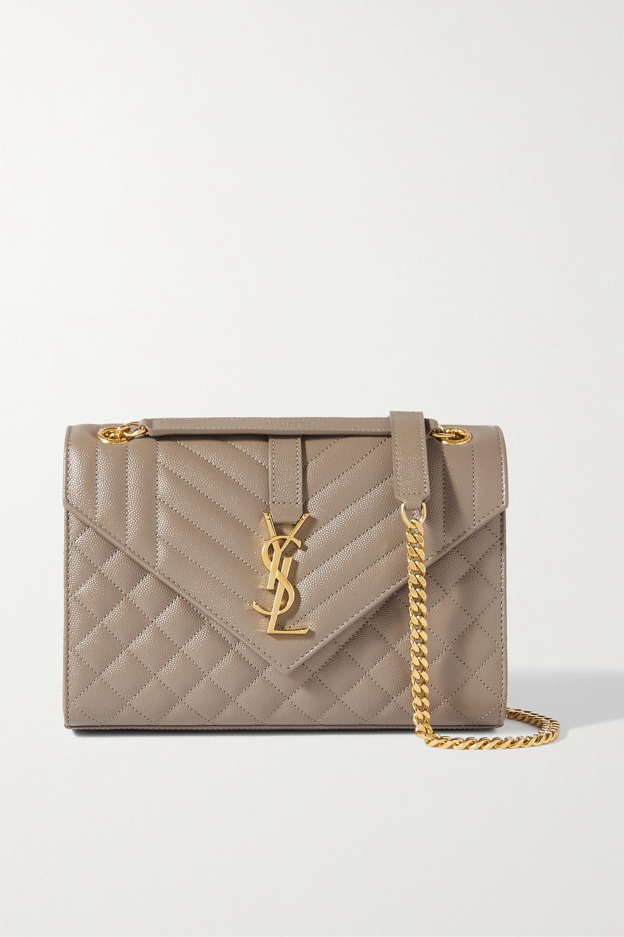 Saint Laurent Envelope Large Quilted Textured-leather Shoulder Bag