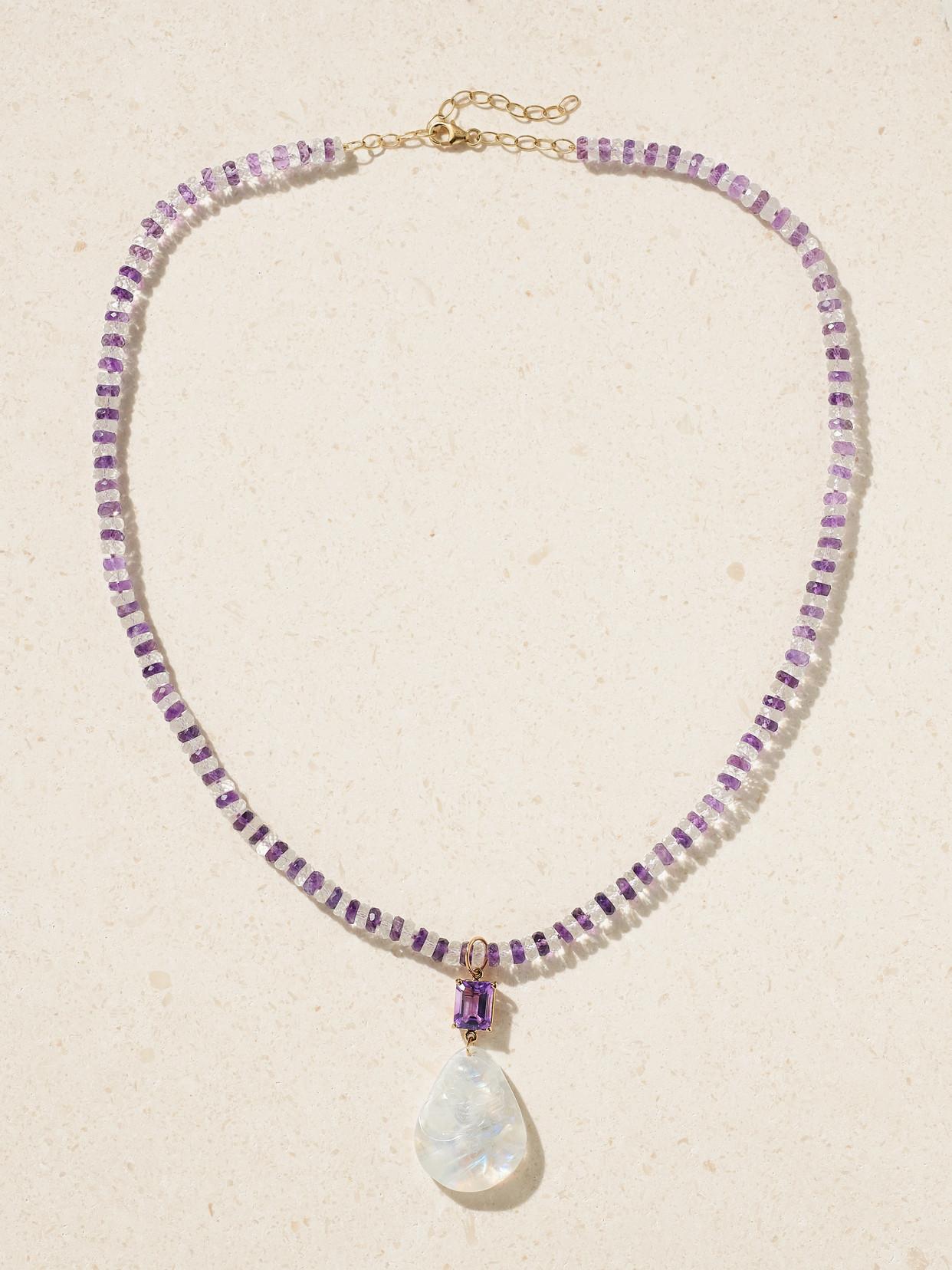 【JIA JIA】Gold, diamond and rose quartz necklace ネックレス JIA JIA Gold, quartz and diamond necklace | NET-A-PORTER