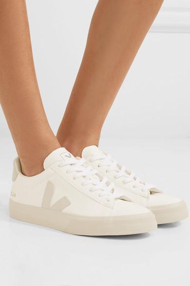 Veja Net Sustain Campo Vegan Suede-trimmed Leather Sneakers in White - Lyst